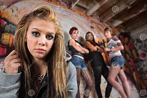 Cruel Gang Bullies Girl Royalty Free Stock Image CartoonDealer 
