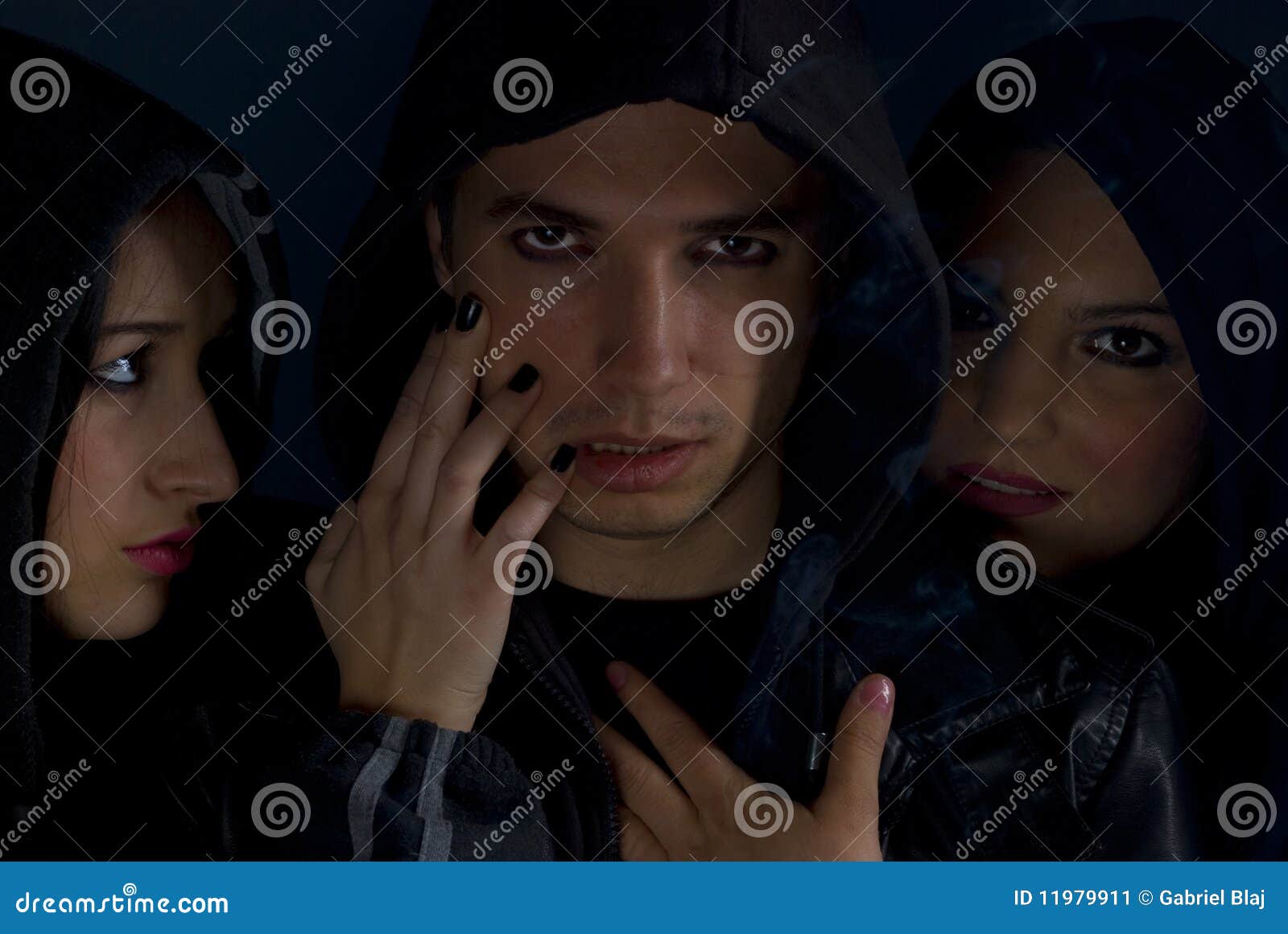 Gang Members in the Darkness Stock Image Image of gangster, facial