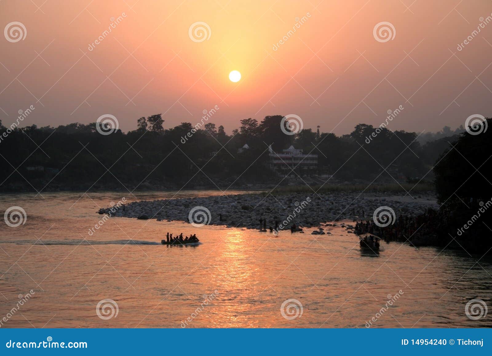 ganges river sunset