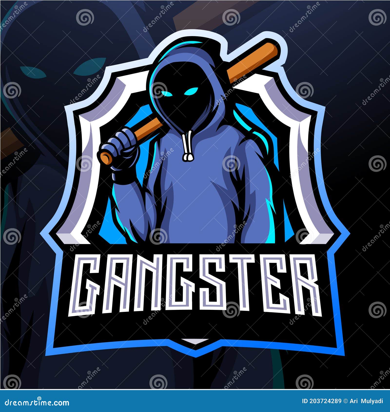 Gangster Gaming Mascot Logo Stock Vector by ©qasimgraphic1@gmail.com  643322354