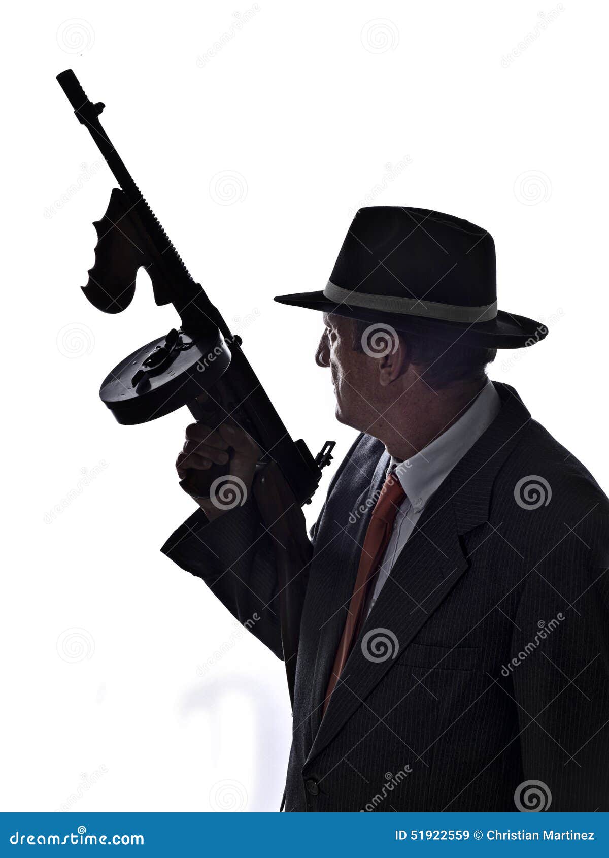 Gangster stock image. Image of isolated, male, full, machine - 51922559