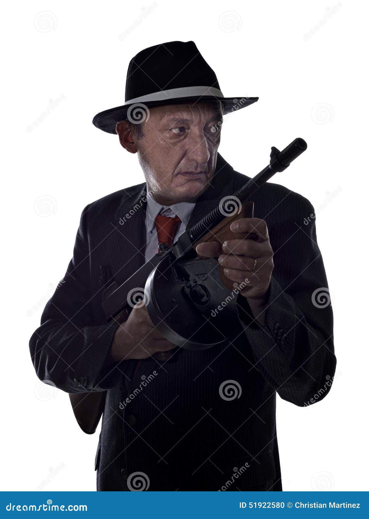 Gangster With Tommy Gun Stock Image 10246081