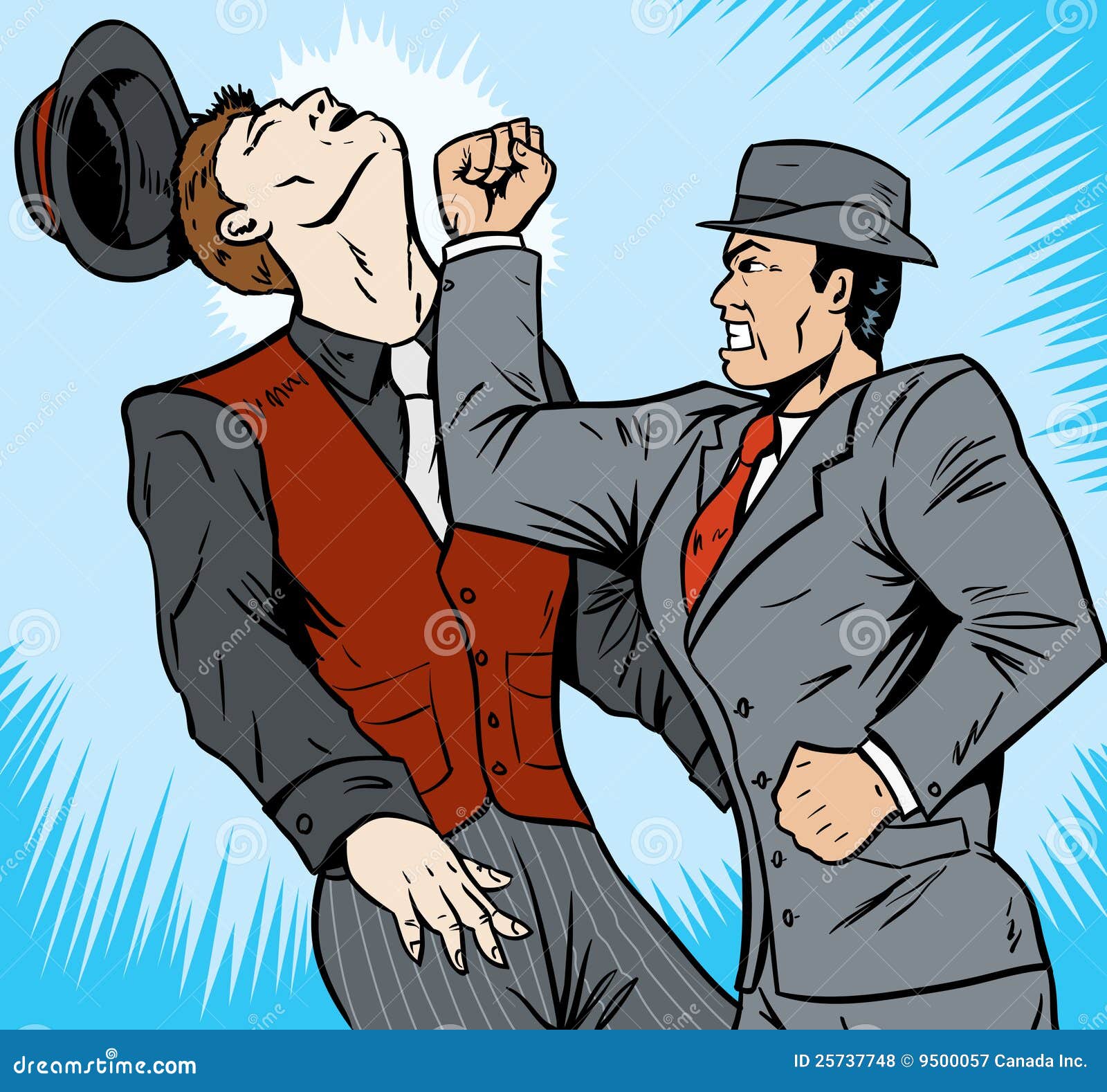 Gangster Punch stock vector. Illustration of fight, strike - 25737748