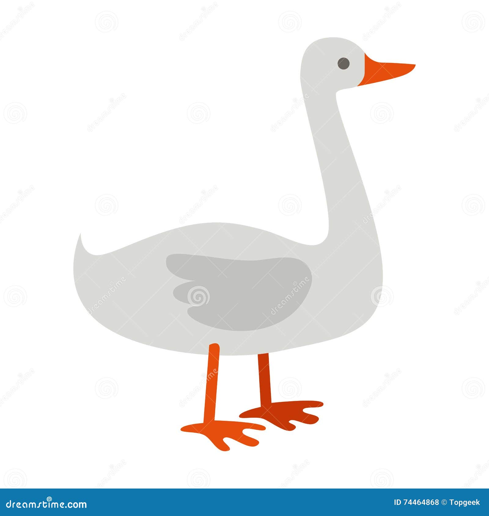 Gans Flache Design Vektor Illustration Auf Weiss Vektor Abbildung Illustration Von Illustration Weiss