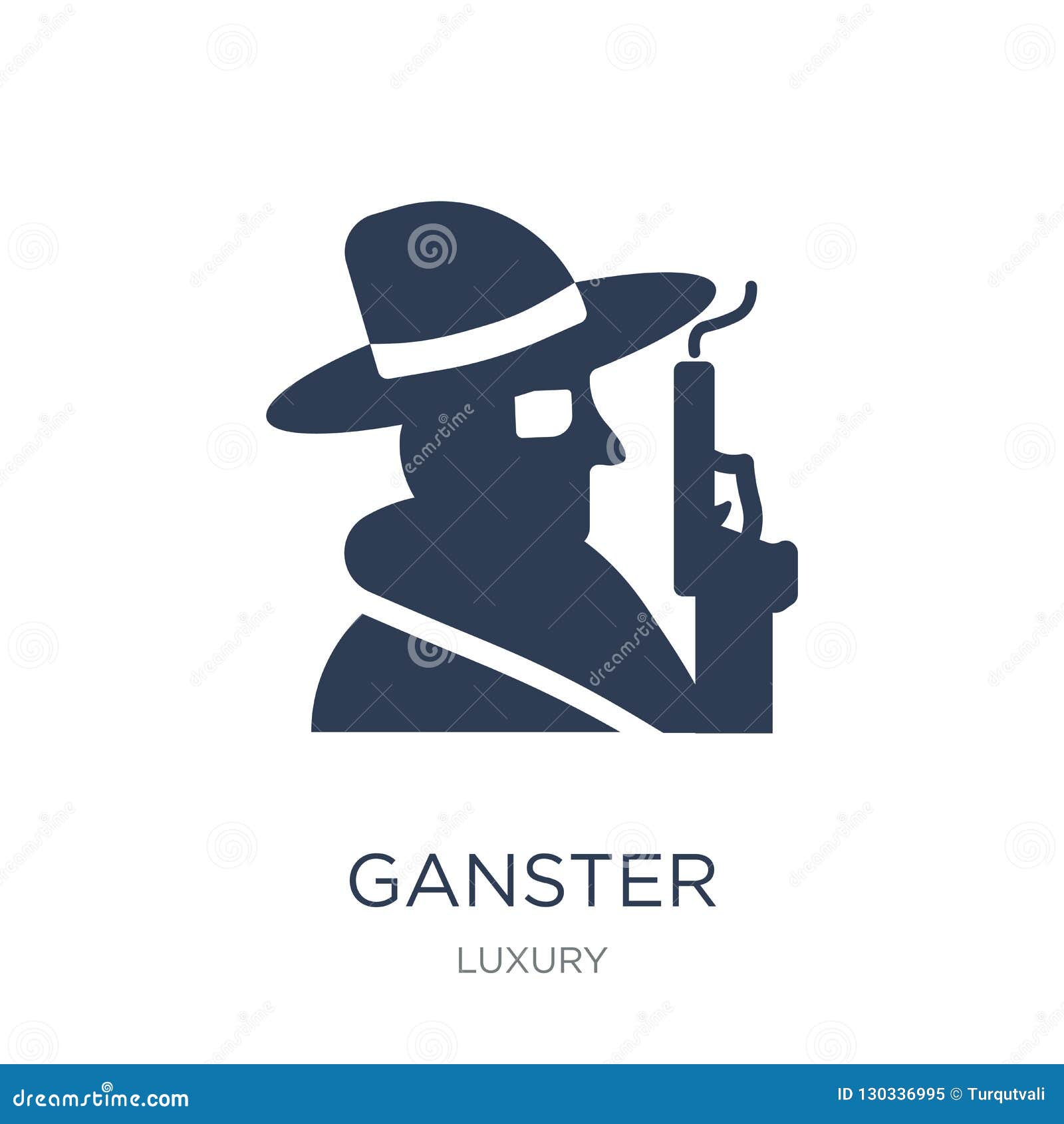 ganster icon. trendy flat  ganster icon on white background from luxury collection