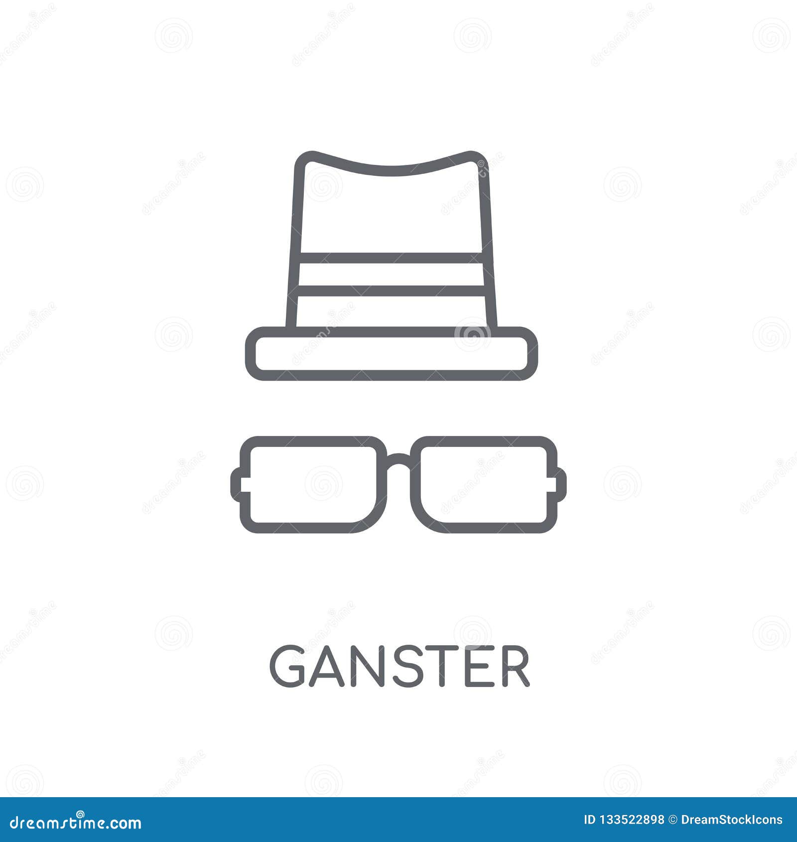 ganster linear icon. modern outline ganster logo concept on whit
