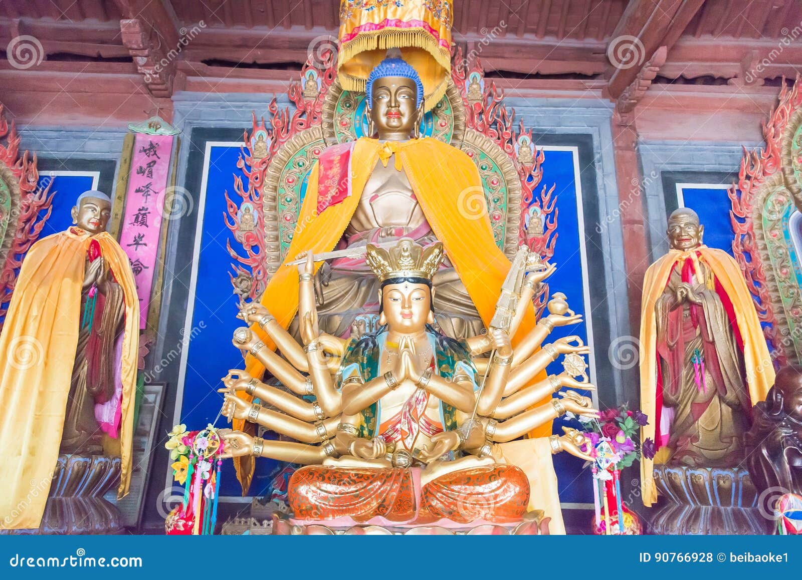 budda statues at haizang temple. a famous historic site in wuwei, gansu, china.
