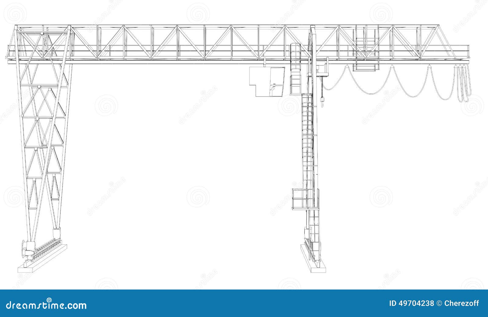 Gantry bridge crane stock illustration. Illustration of ladder 49704238