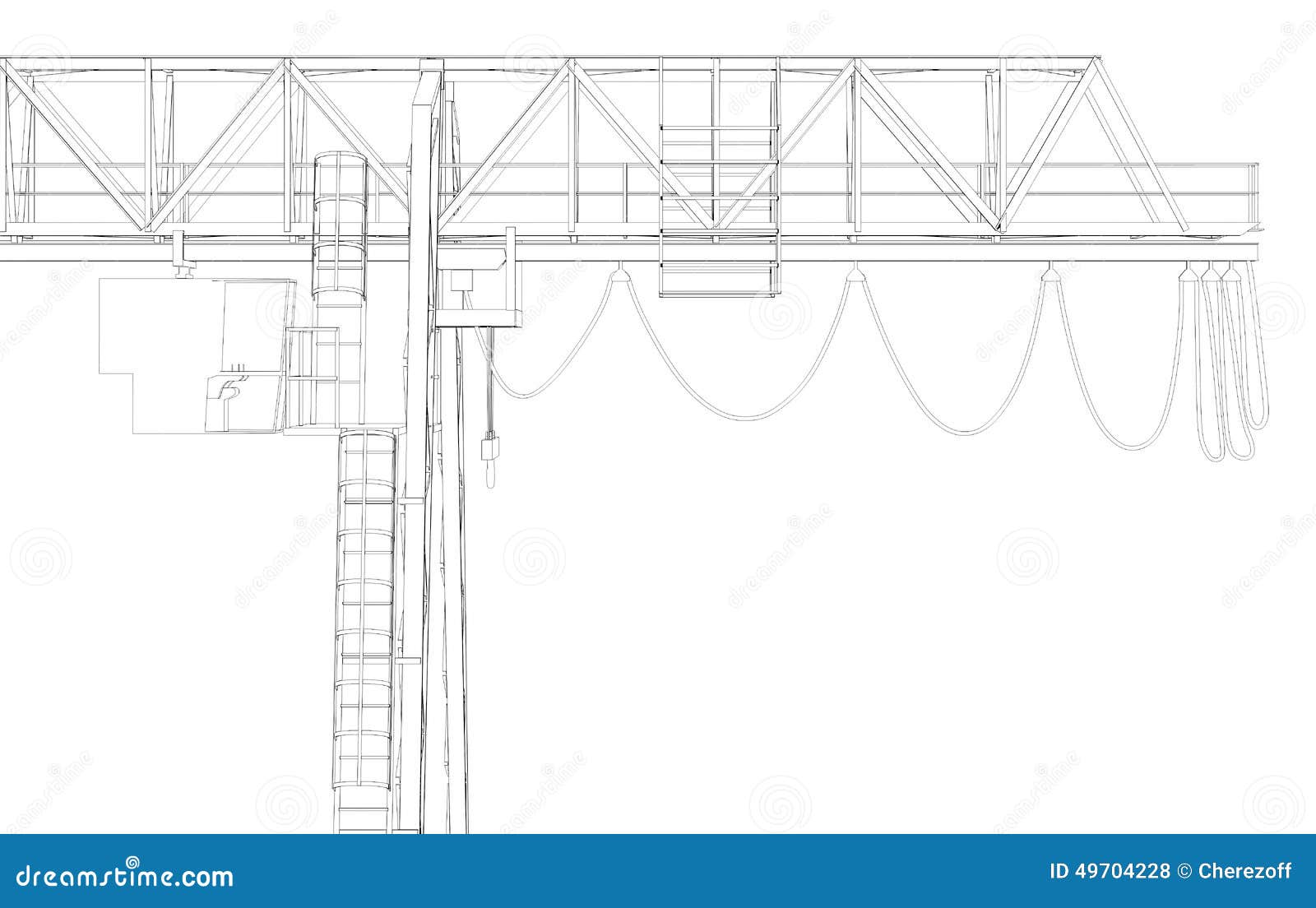 Gantry Bridge Crane, Top, Part Stock Illustration Illustration of