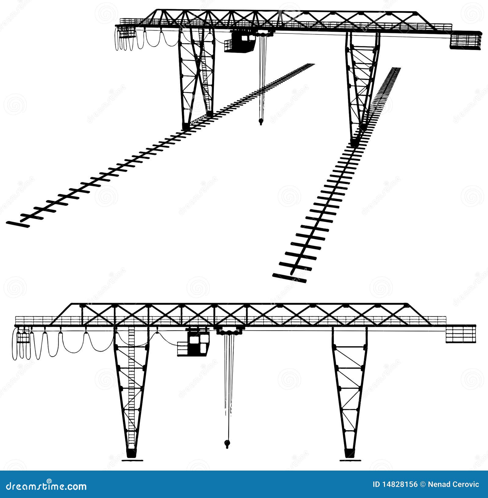Gantry Crane Vector 02 stock illustration. Illustration of container