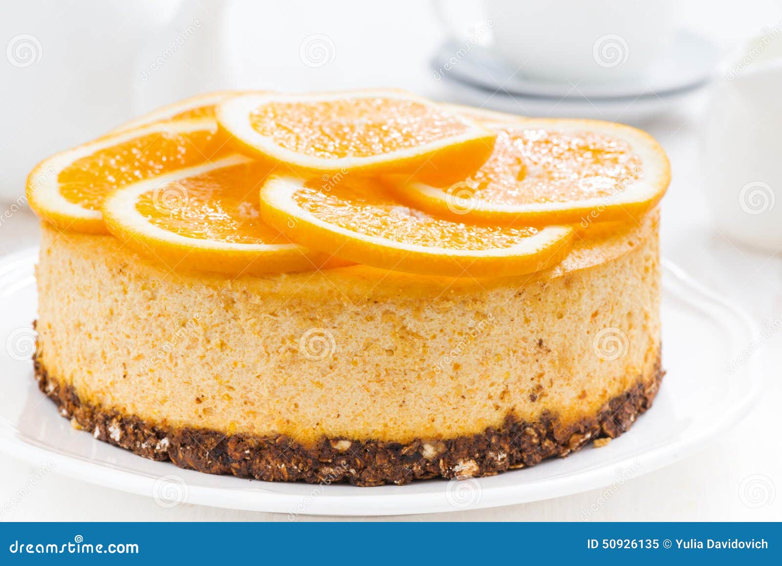 Ganzer Orange Käsekuchen, Nahaufnahme Stockbild - Bild von käse, torte ...