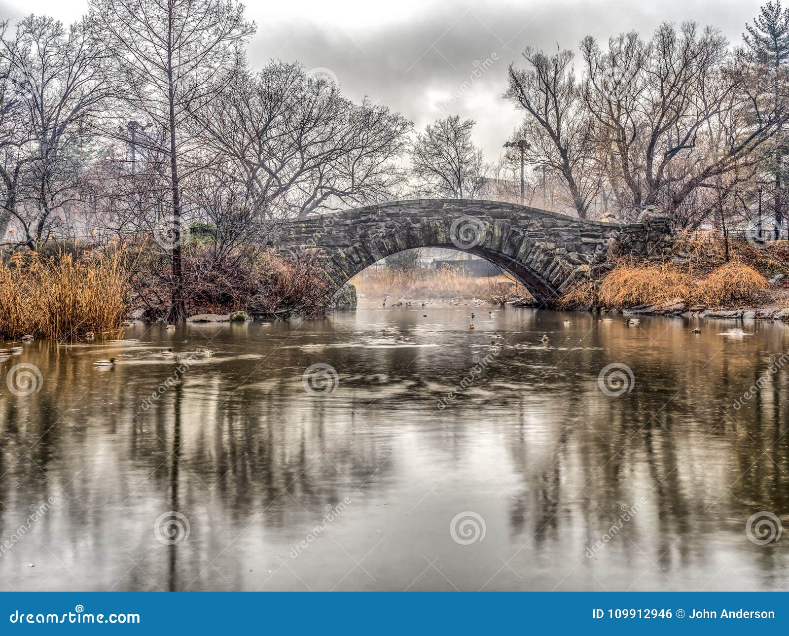 Gapstow Bridge Central Park, New York City Stock Photo - Image of view ...