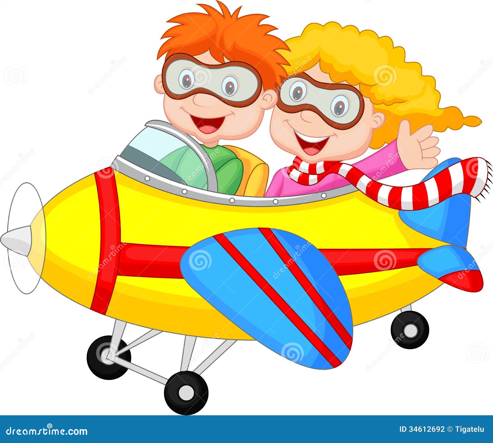 Garçon Avec Un Jouet D'avion Thème De Voyage Enfant Heureux Jouant  Illustration De Dessin Animé Sur Fond Blanc