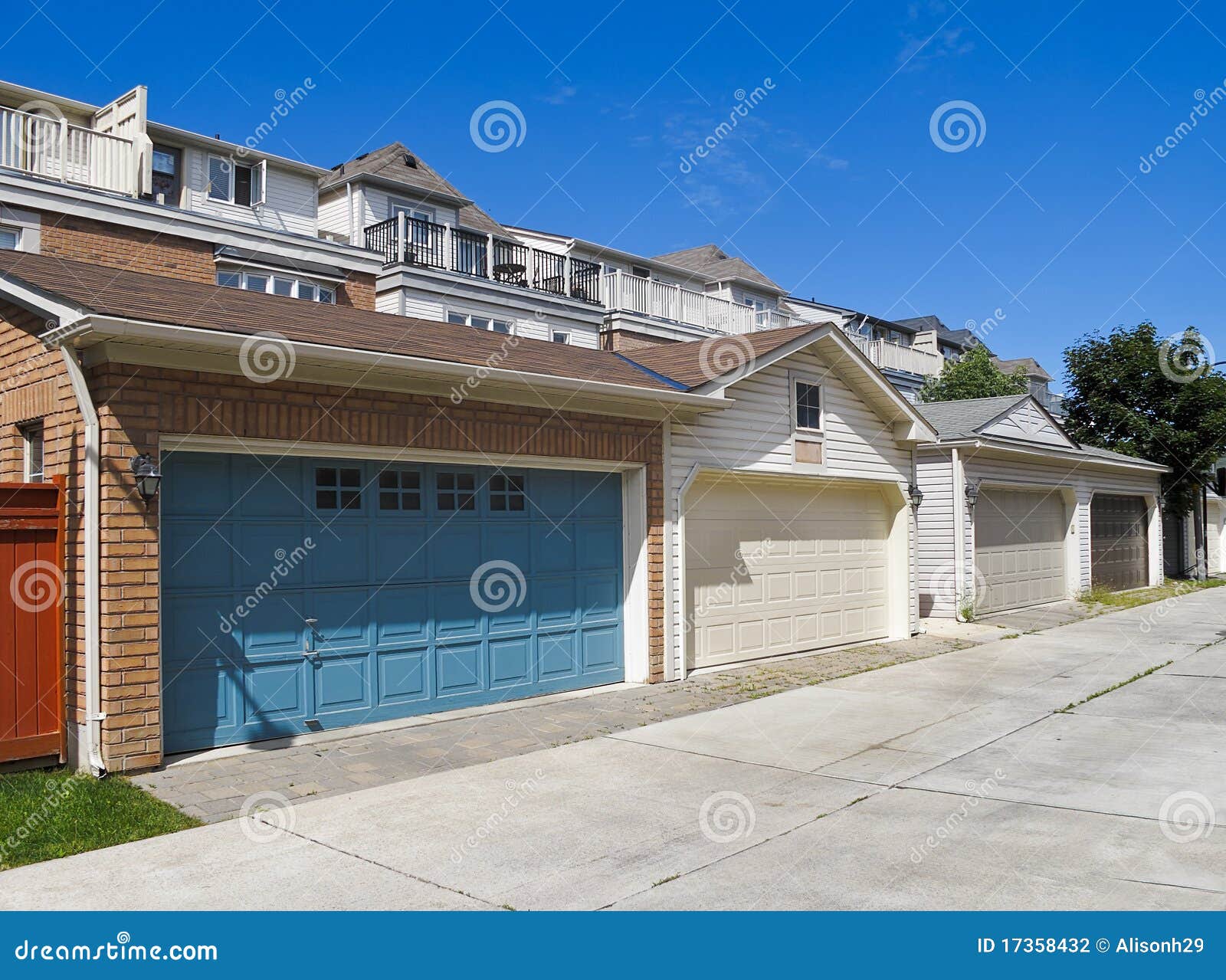 Garage Doors stock photo. Image of neighbourhood, architecture 17358432