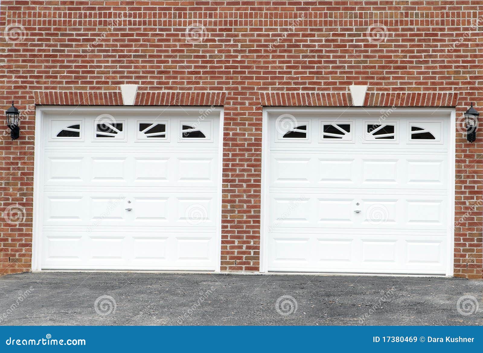 Garage Doors stock image. Image of architecture, brick 17380469