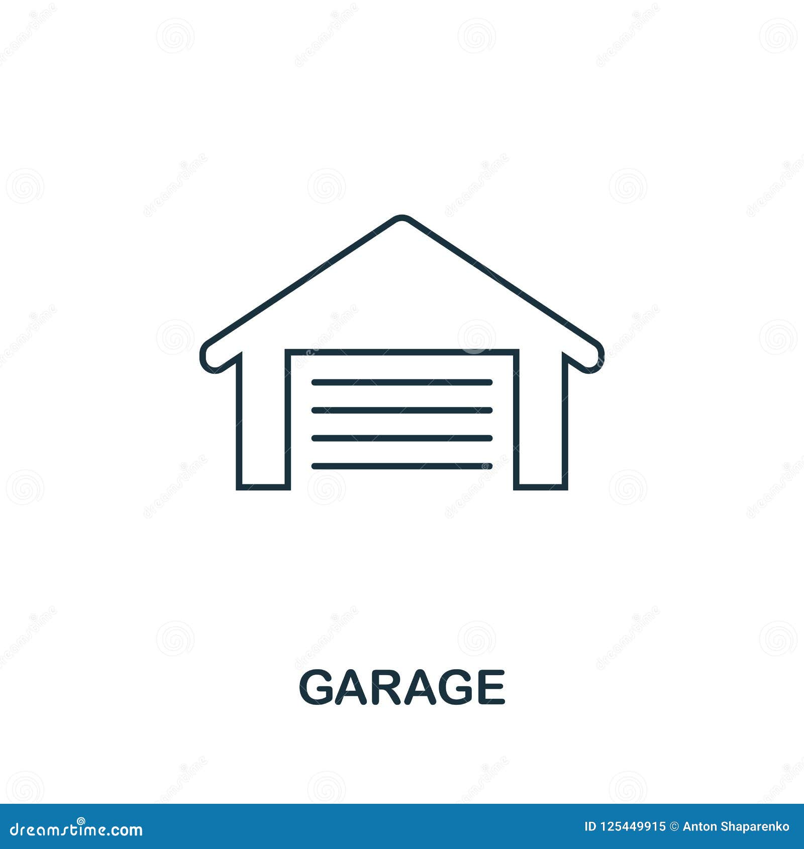 Garage Icon. Simple Element Illustration. Garage Outline Icon Design ...