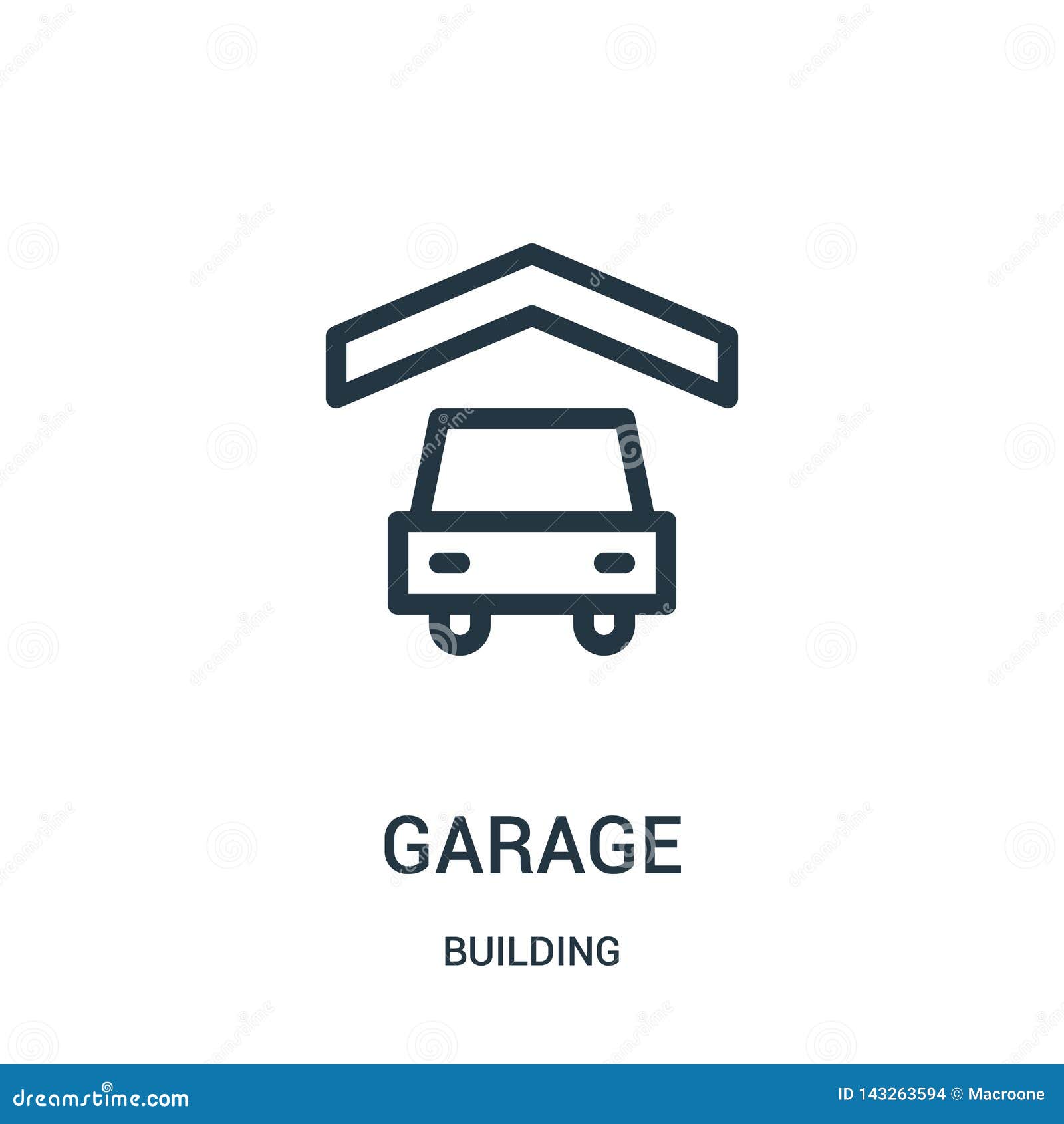 Garage Icon Vector from Building Collection. Thin Line Garage Outline ...