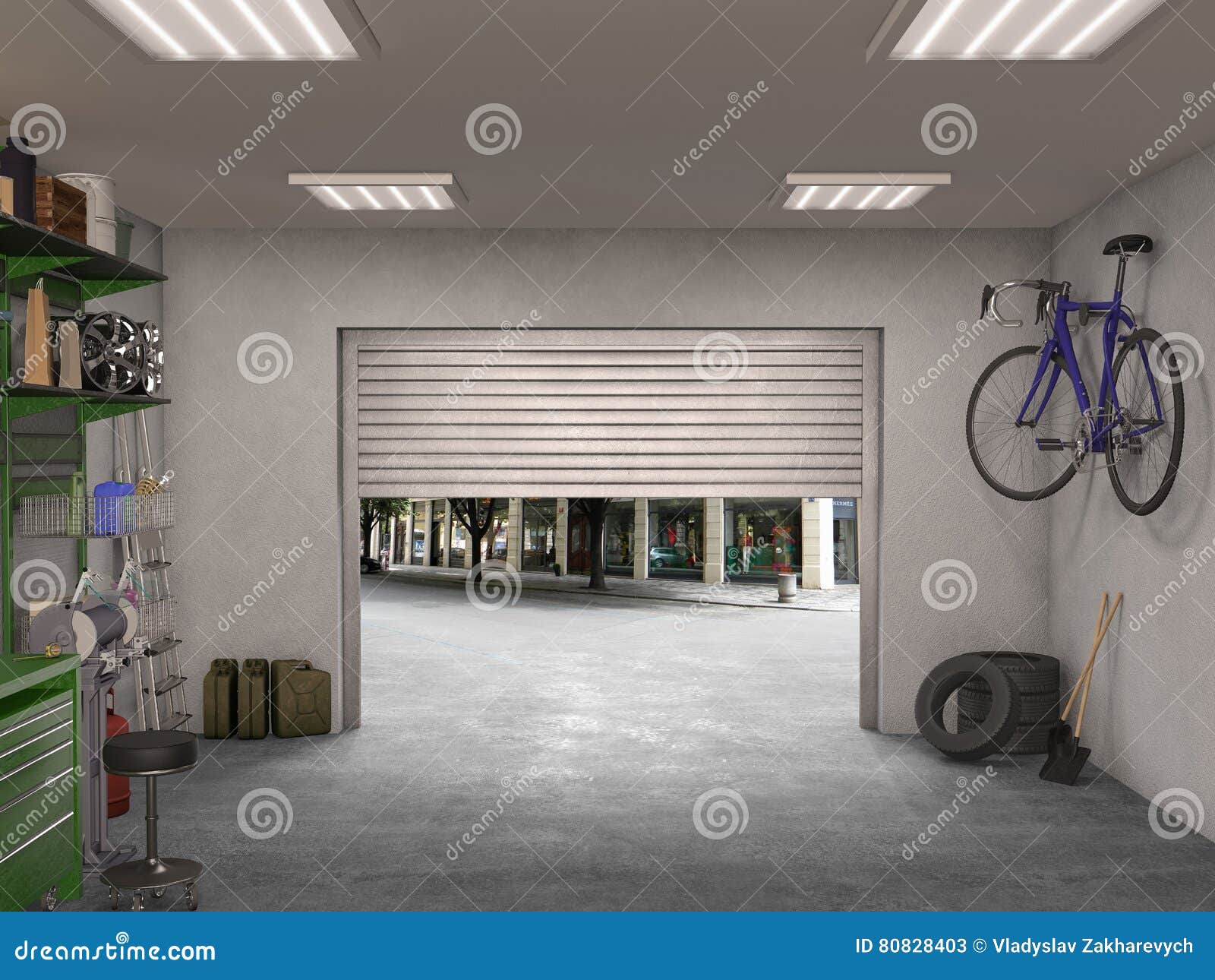 garage interior; 3d 