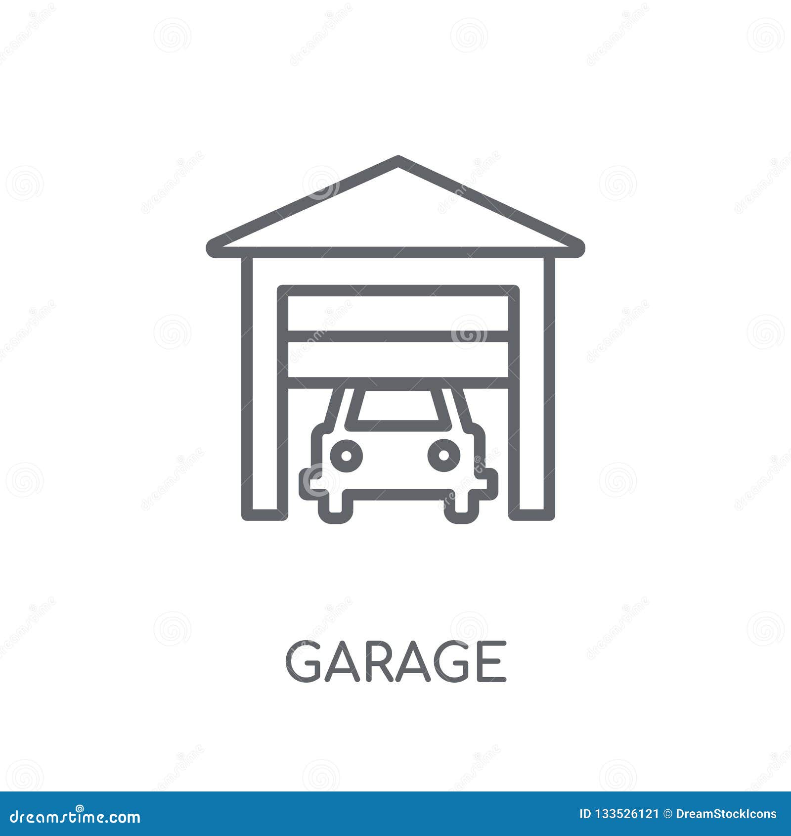 Garage Linear Icon. Modern Outline Garage Logo Concept on White Stock ...