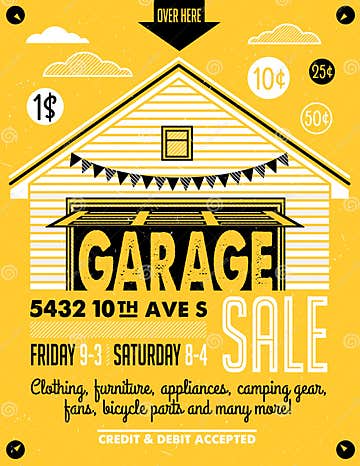 Garage Sale Poster Stock Vector Illustration Of Graphic 73328262