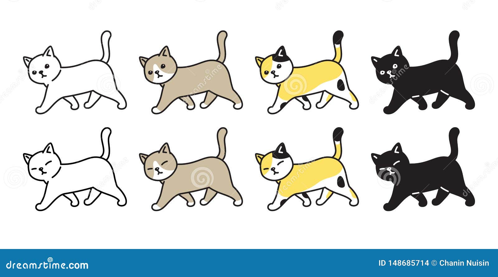 Gato ícone gatinho chita dos desenhos animados