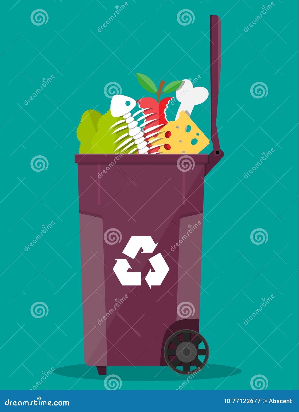 garbage bin container full of junk food
