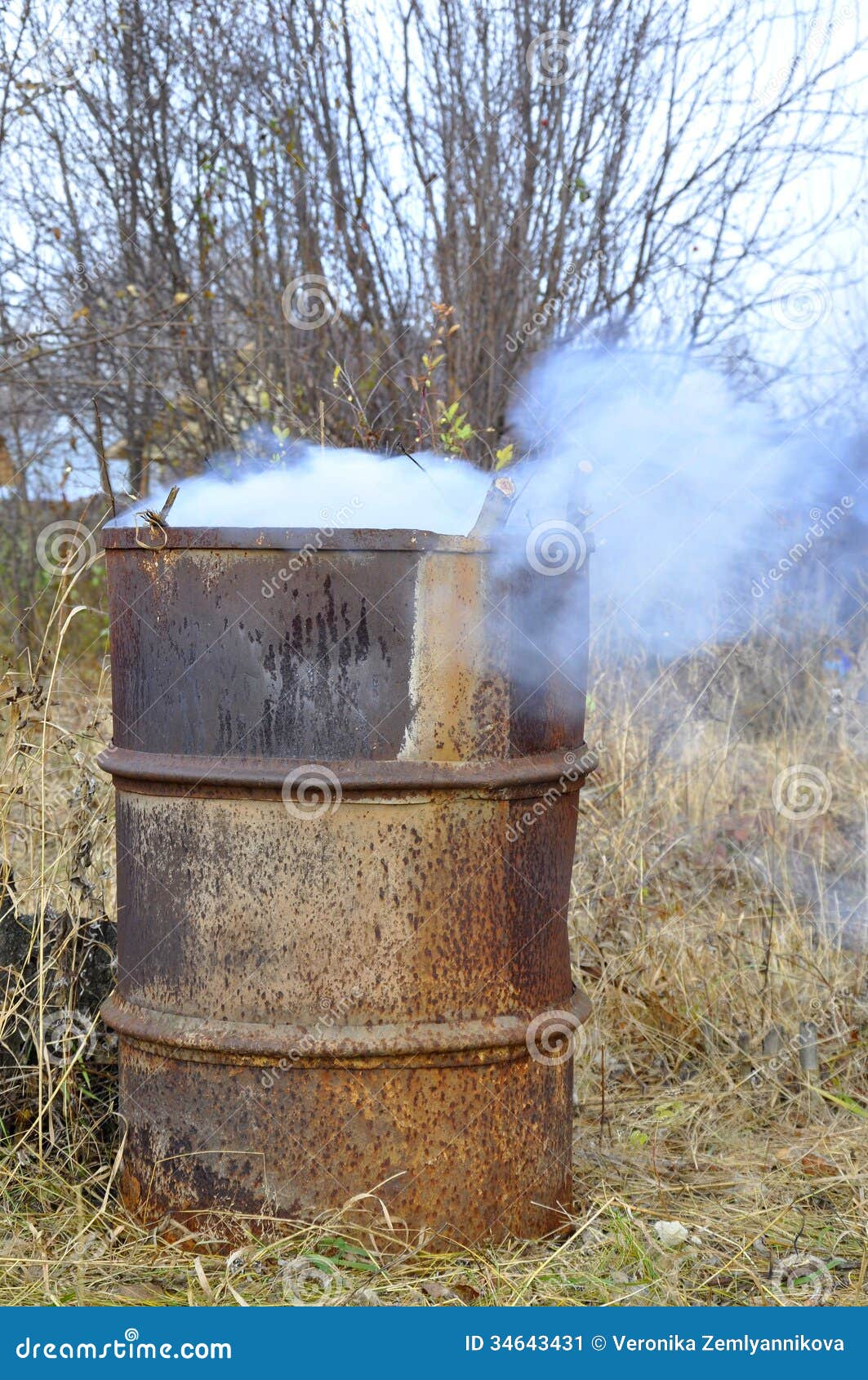 Garbage Burning on a Country Site in a Flank Stock Image Image of