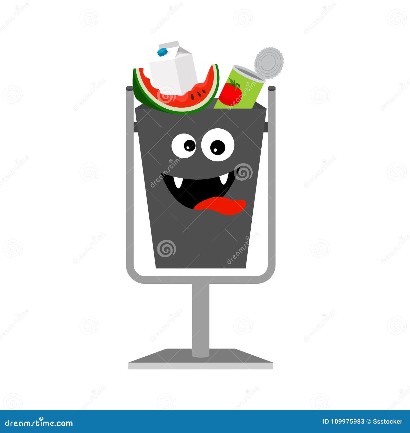 garbage can with organic trash