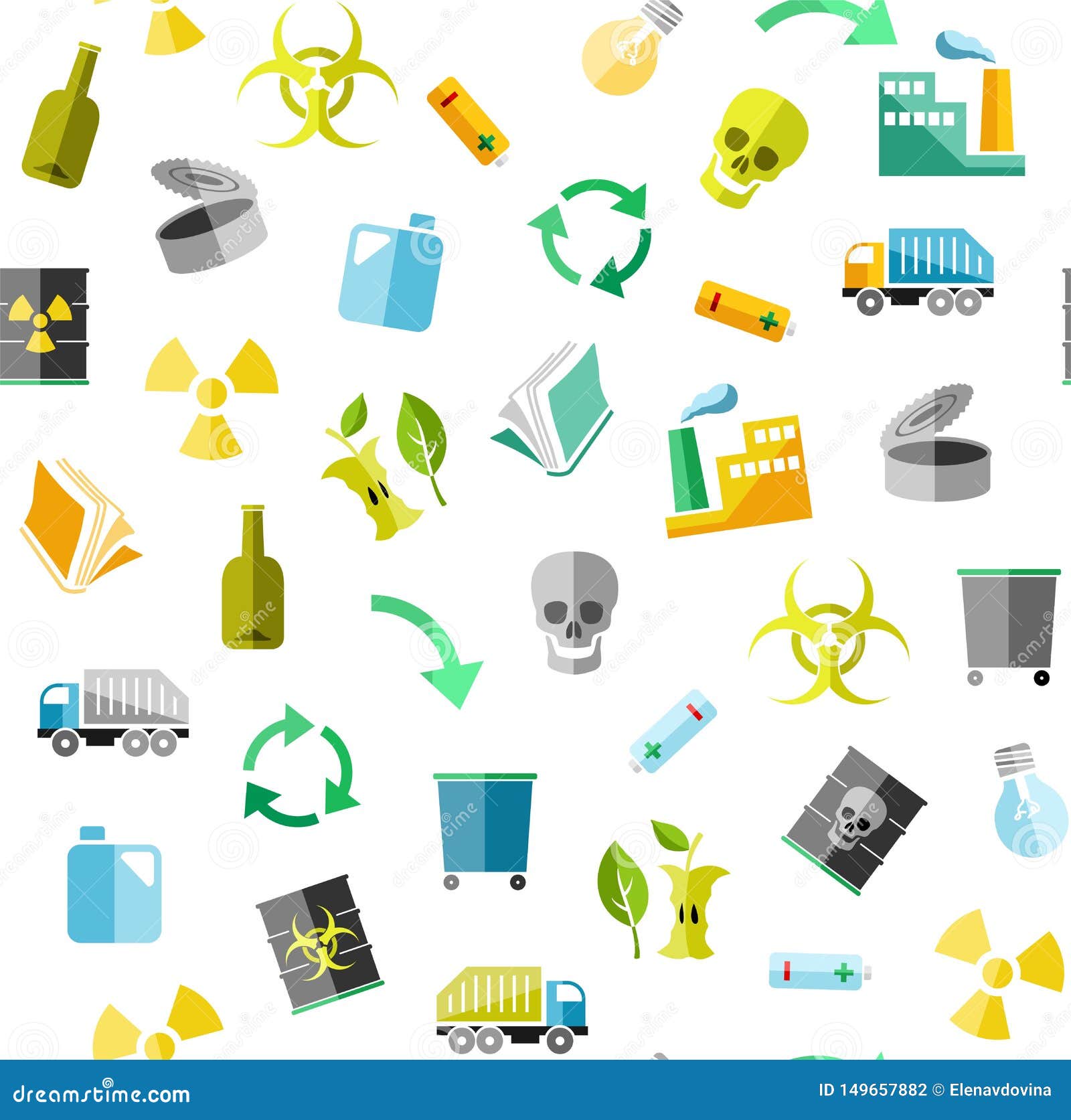 Download Waste Collection And Disposal, Seamless Pattern, White ...