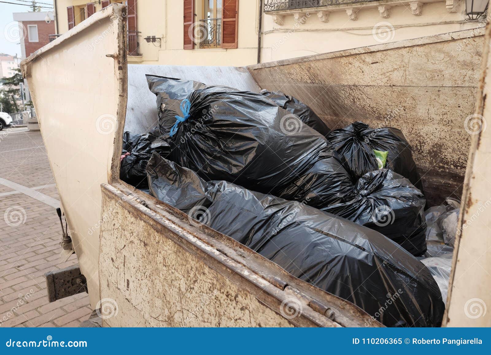 Garbage collection van stock image. Image of unhygienic 110206365