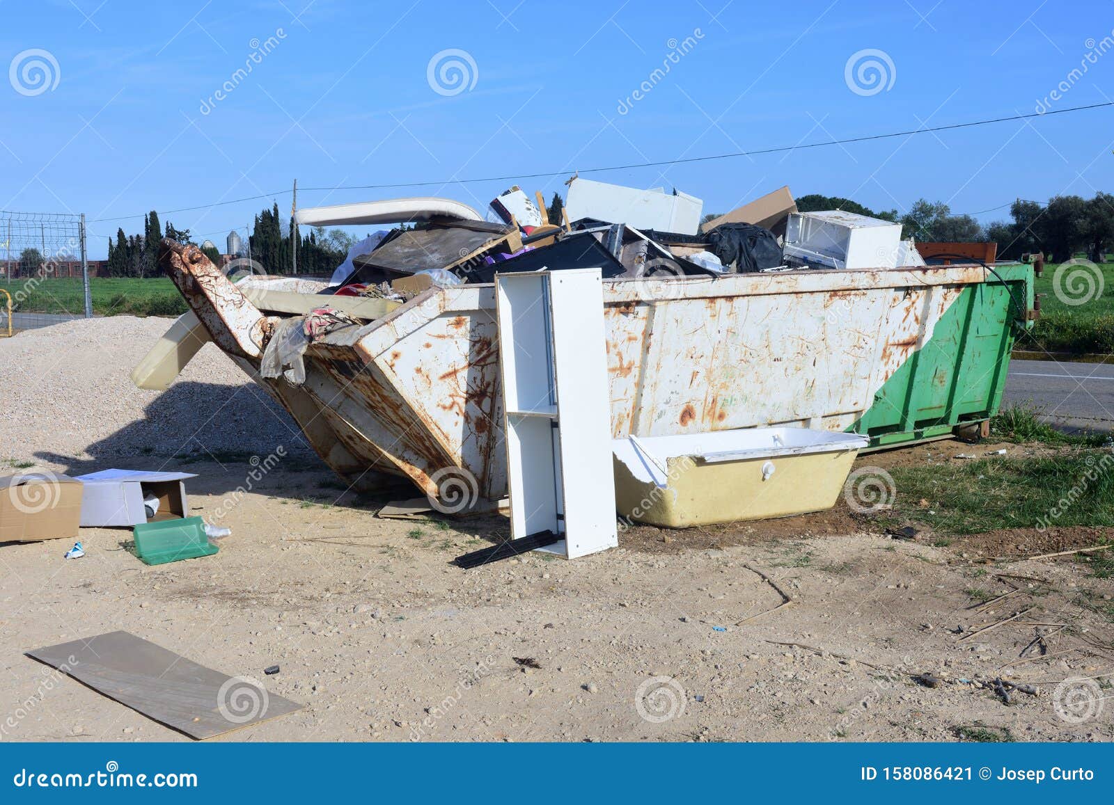 A Garbage Container of Furniture and Objects Stock Image - Image of