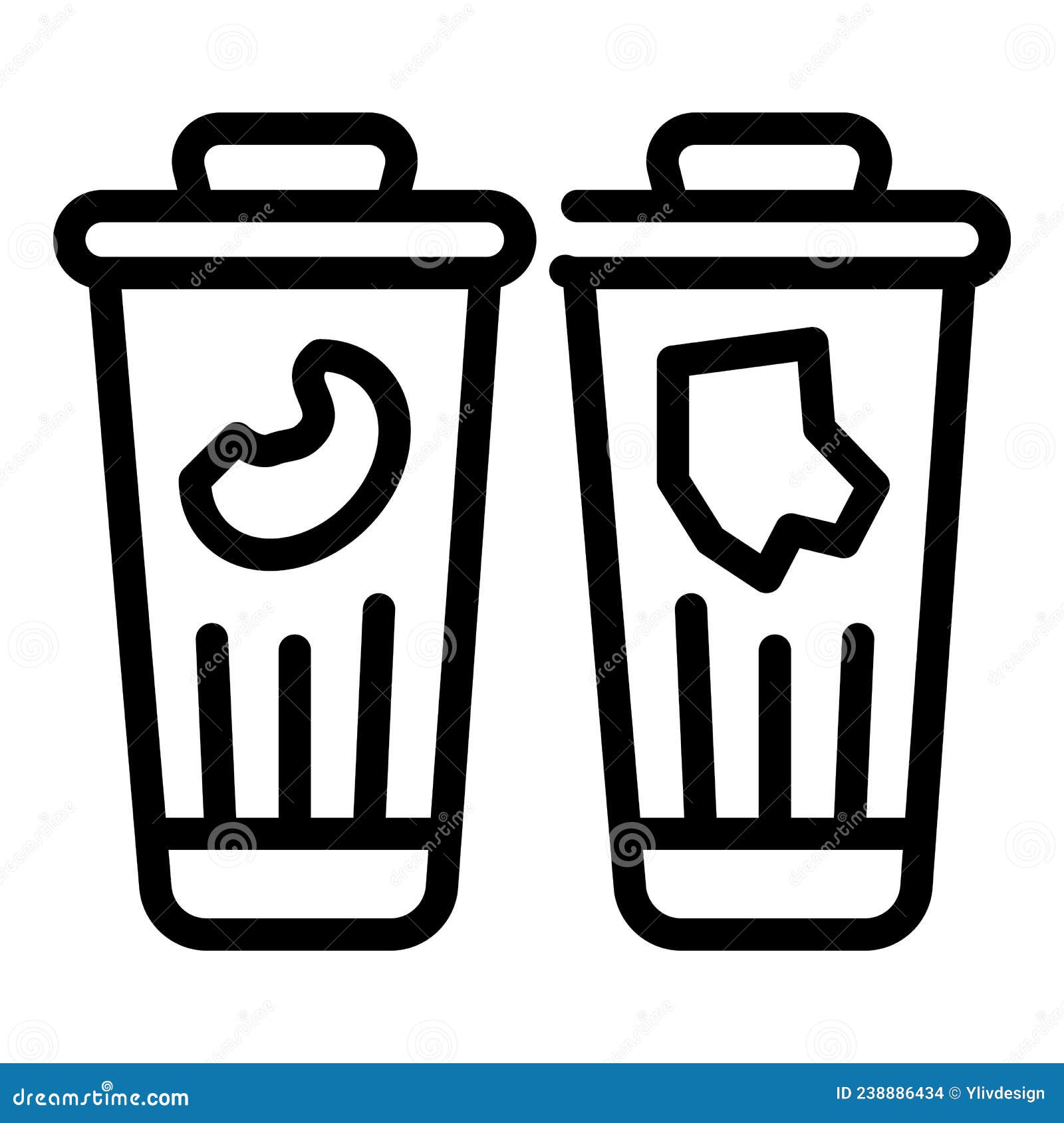 Garbage Container Icon Outline Vector. Trash Bag Stock Vector