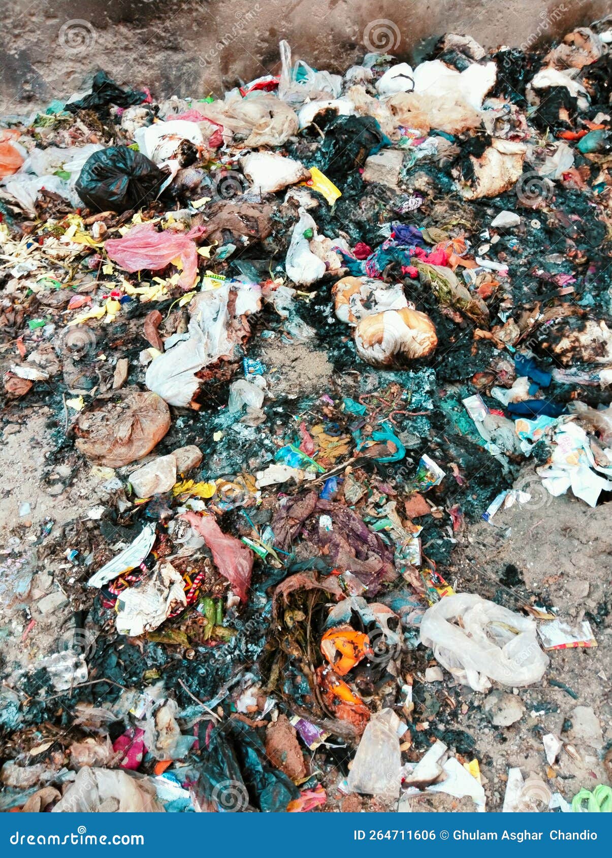 garbage heap waste garbage-pile trash rubbish dump litter dirty solid-rubbish scrap refuse plasticbags landfill photo