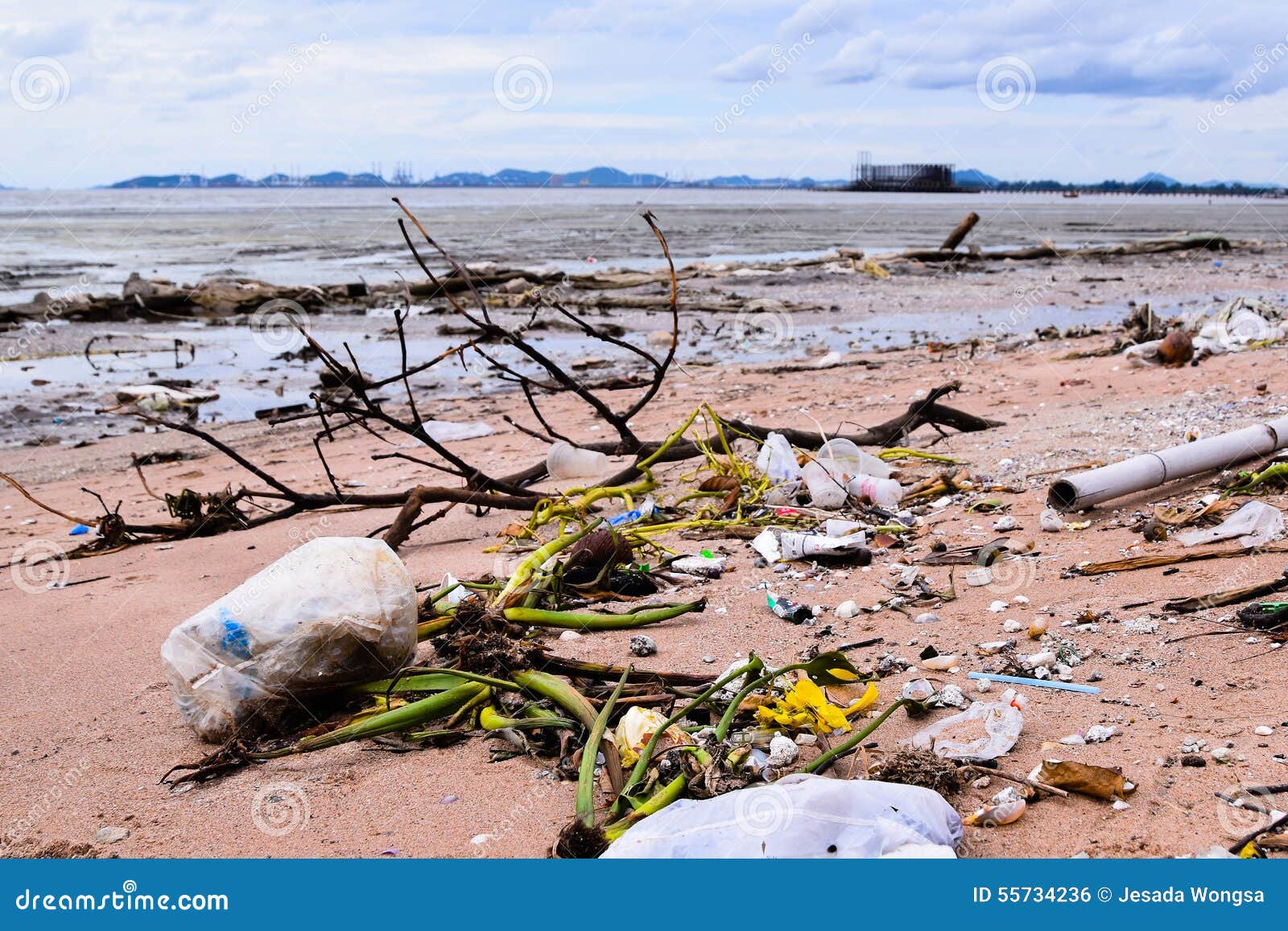 Garbage on the Pattaya Beach Thailand Stock Photo - Image of resort ...