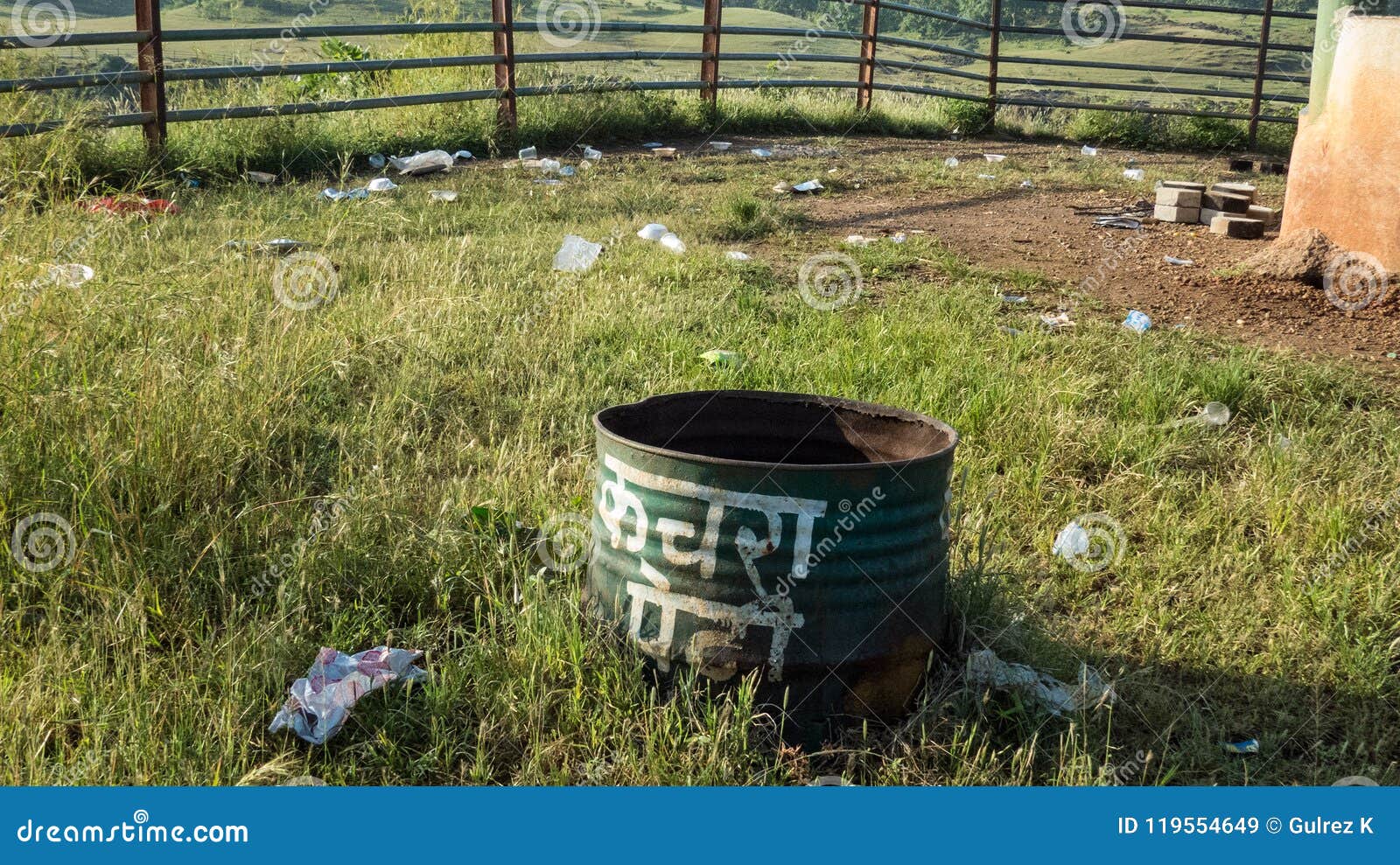 garbage spread outside of a litter bin at picnic spot