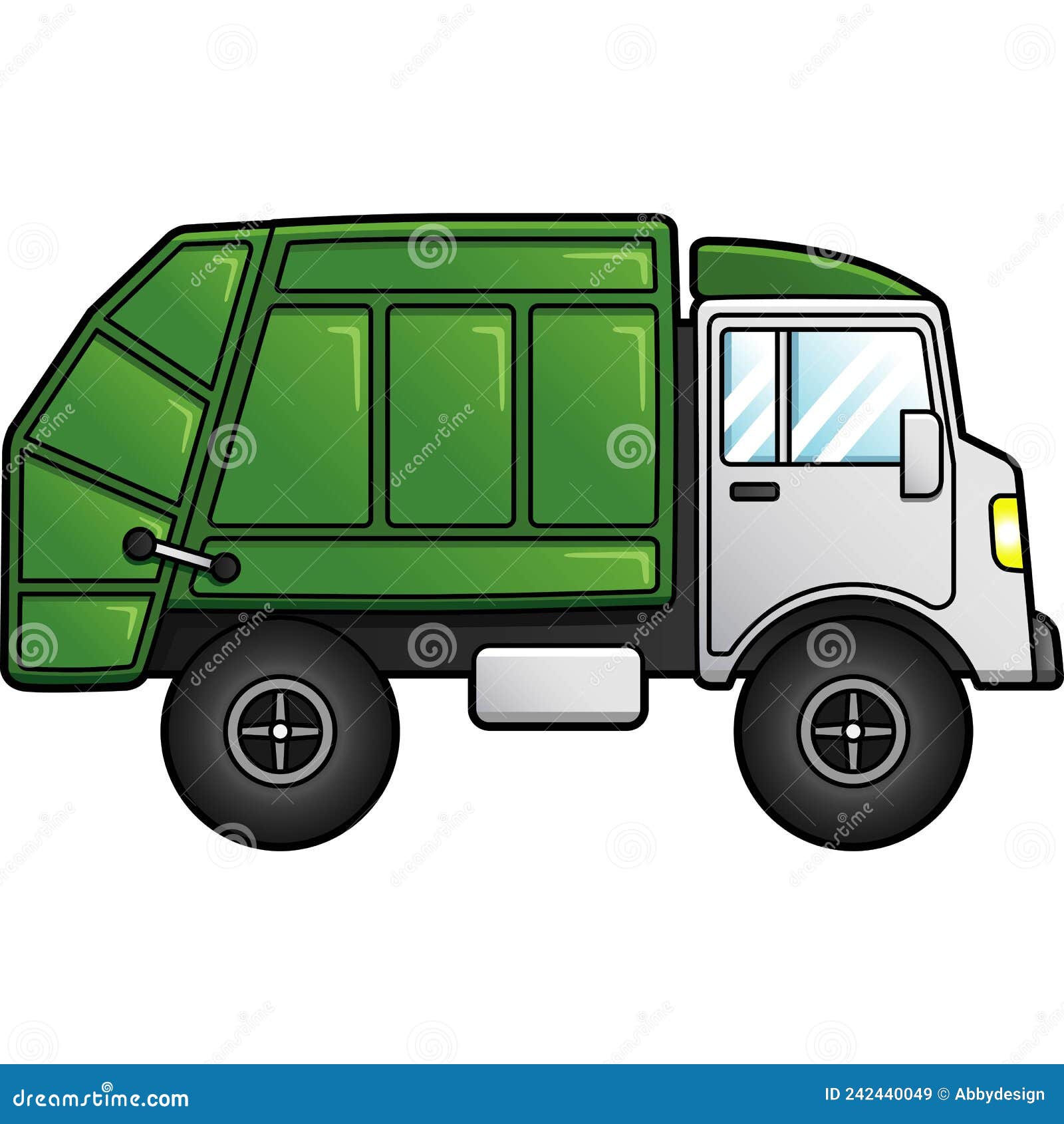 Garbage Truck Cartoon Clipart Colored Illustration Stock Vector ...