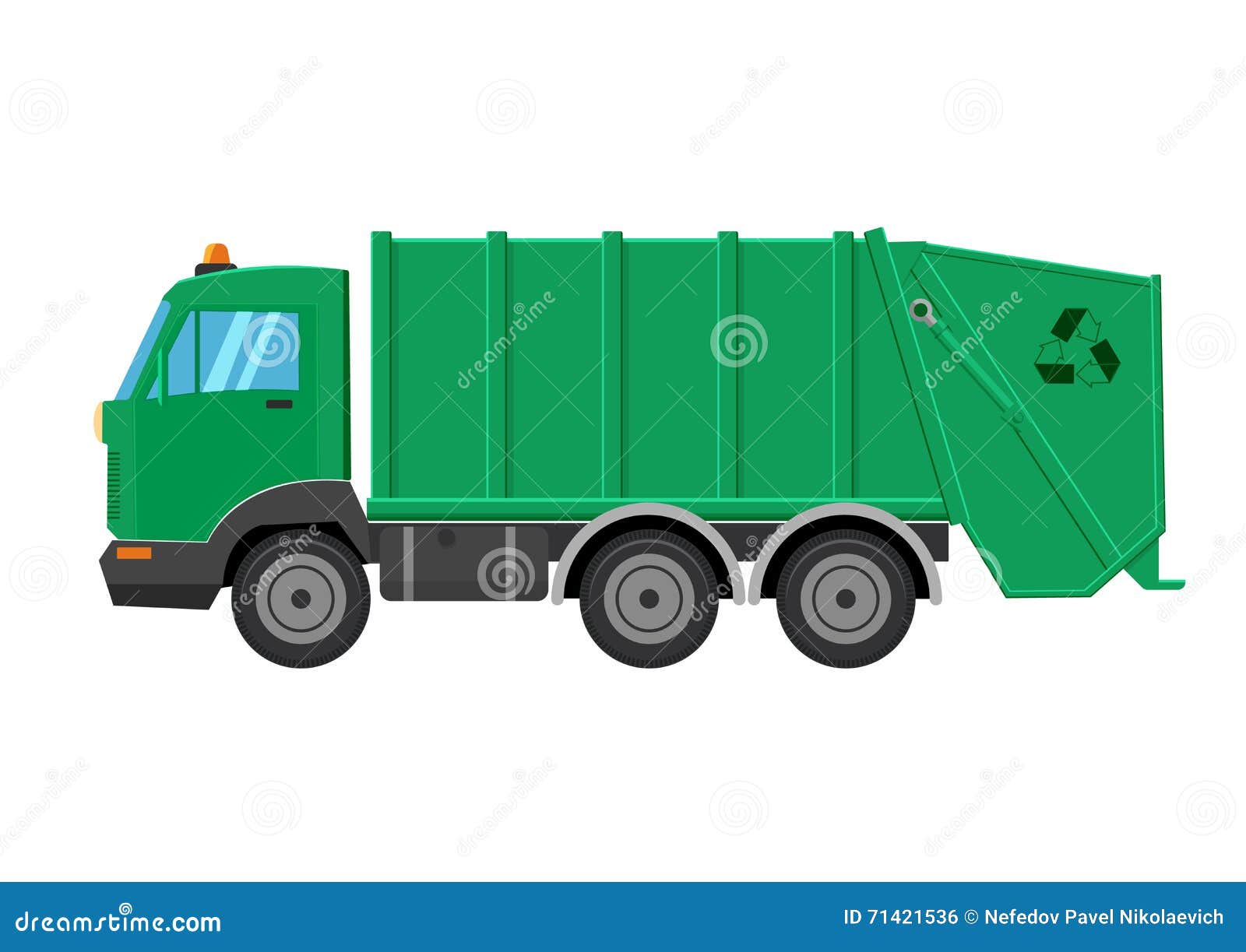 Garbage Truck Illustration Isolated on White Background Stock ...