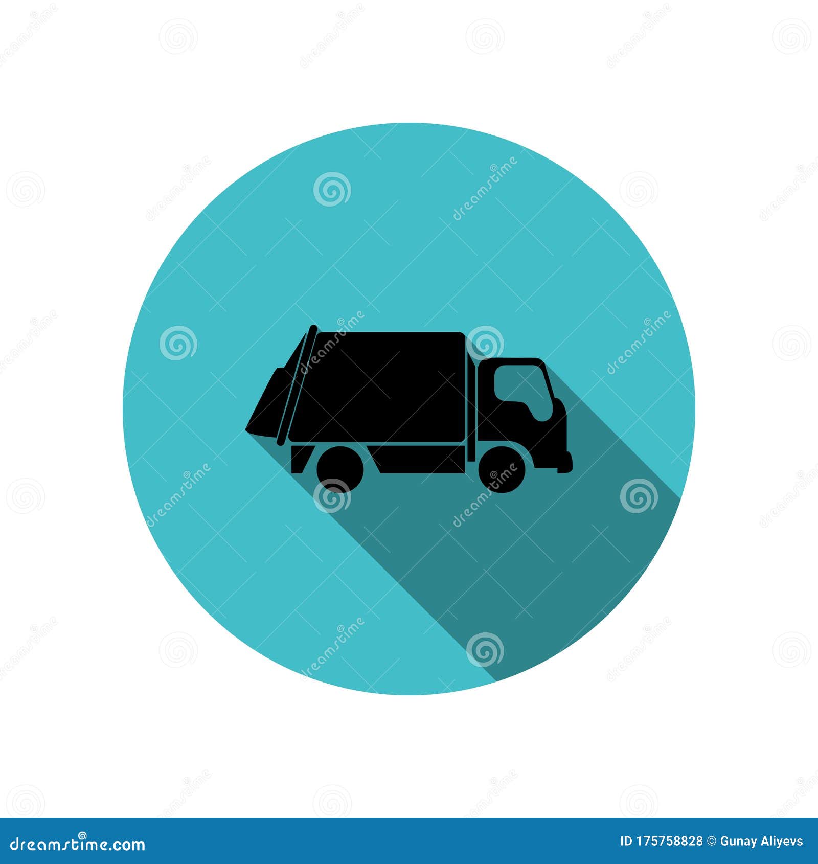 garbage truck long shadow icon. simple glyph, flat  of transport icons for ui and ux, website or mobile application