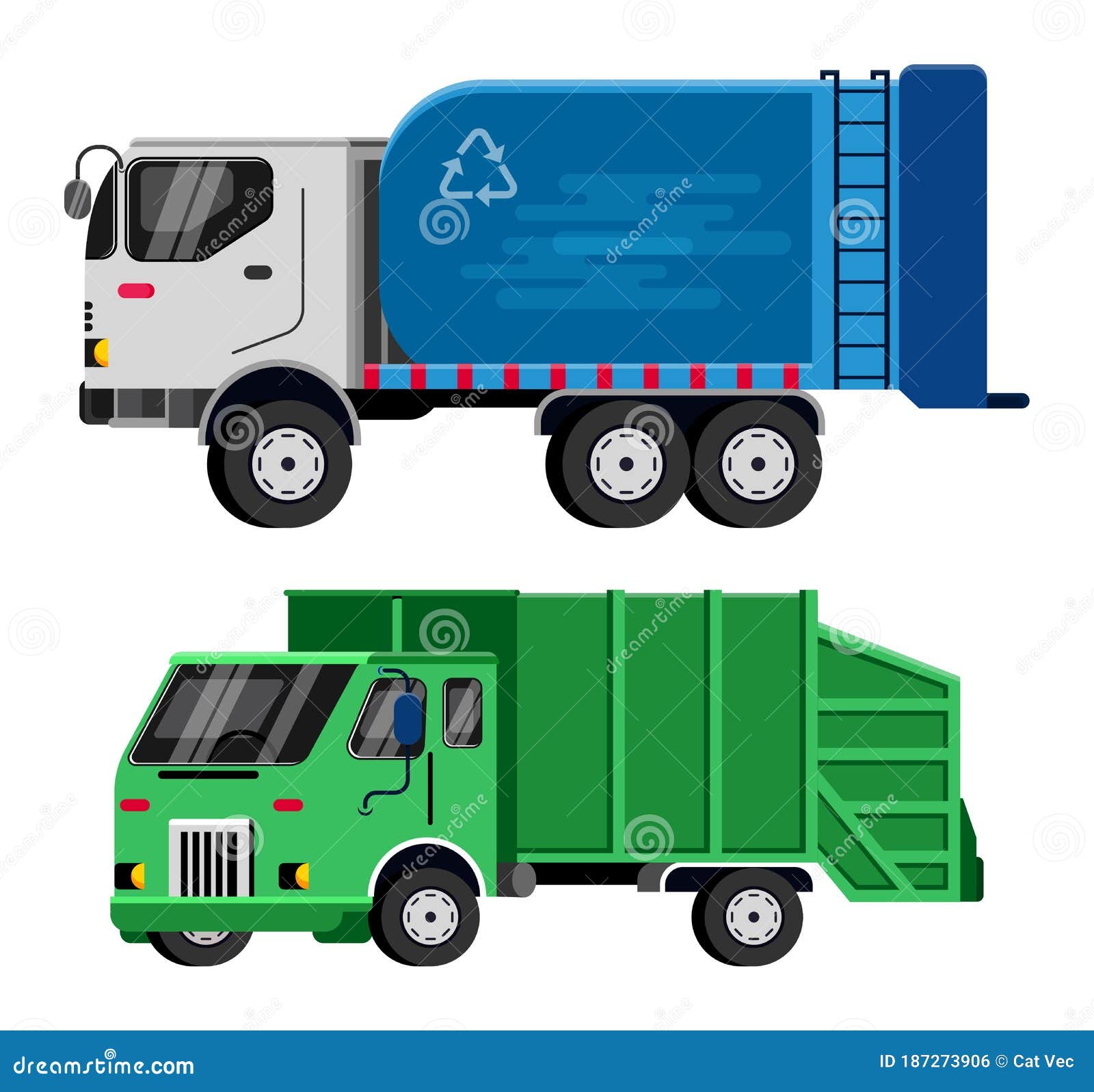Garbage Truck Vector Trash Vehicle Transportation Illustration ...