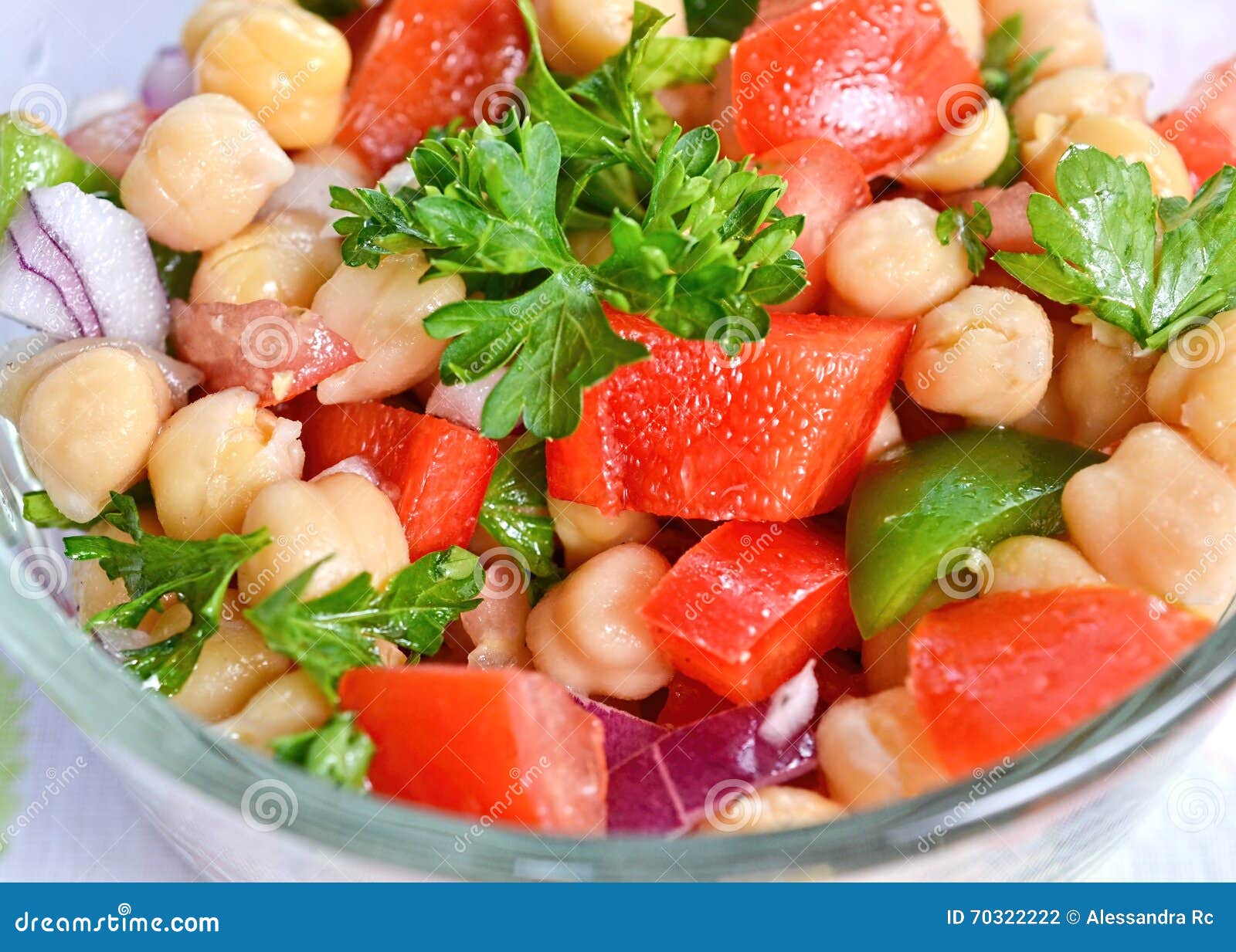 Garbanzo bean salad stock photo. Image of calories, beans 70322222