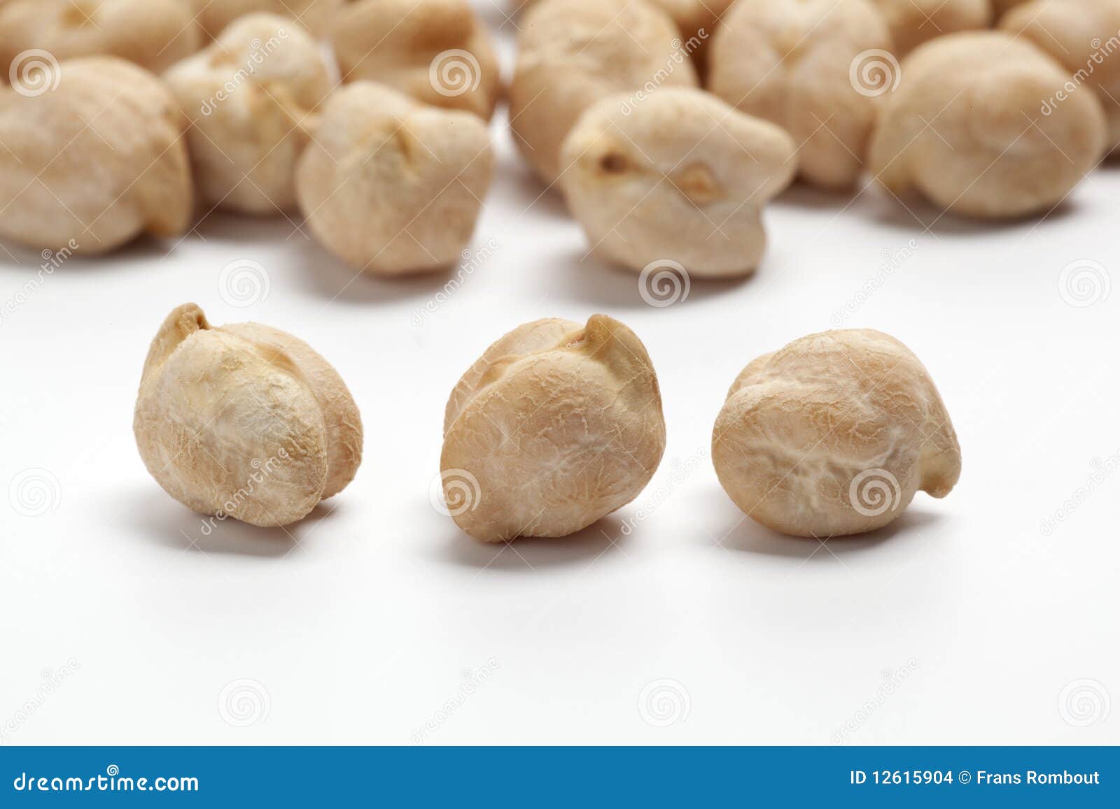 garbanzo beans, chickpeas on white background