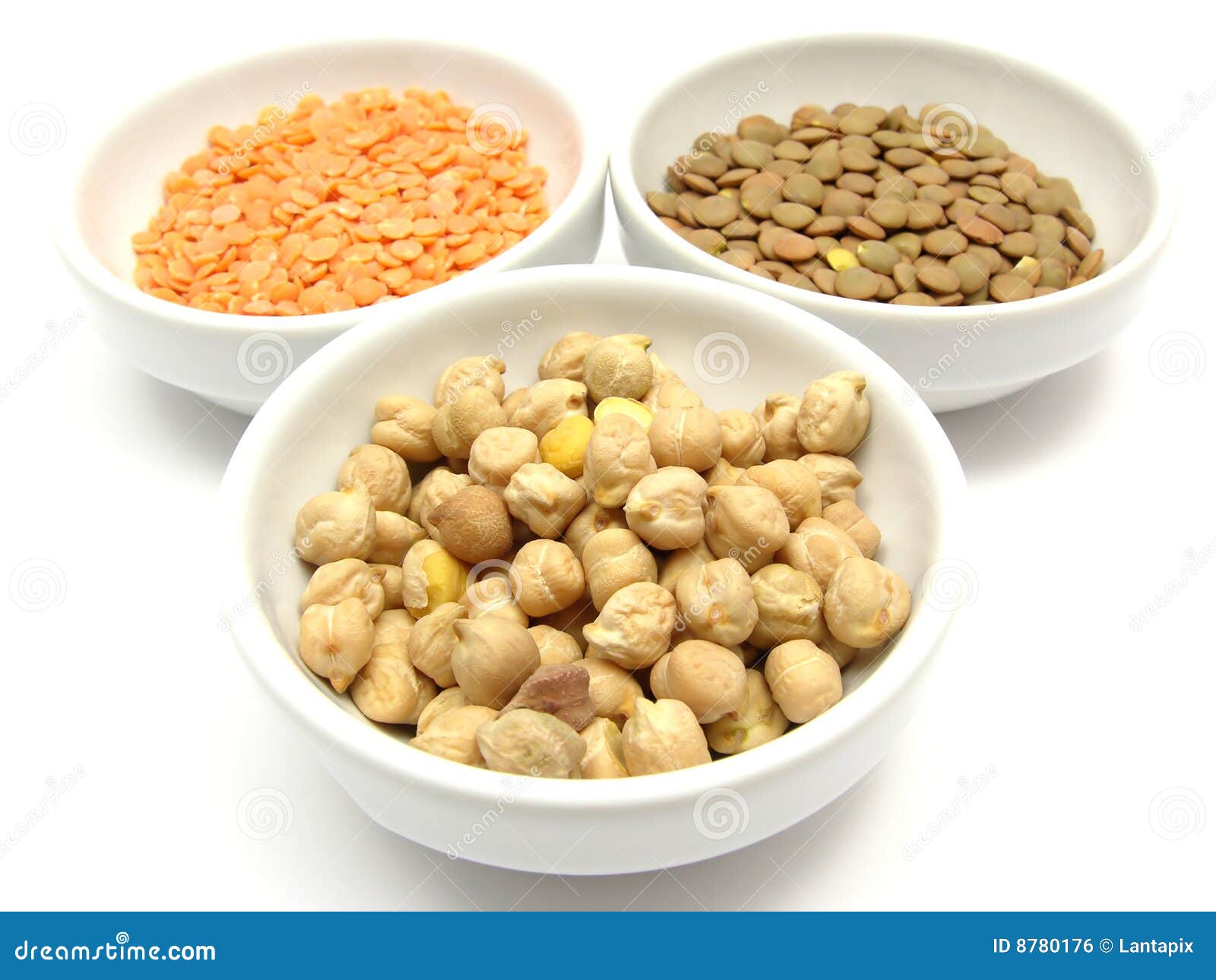 Garbanzos Lentils and Red Lentils Stock Photo Image of side, bowl 8780176