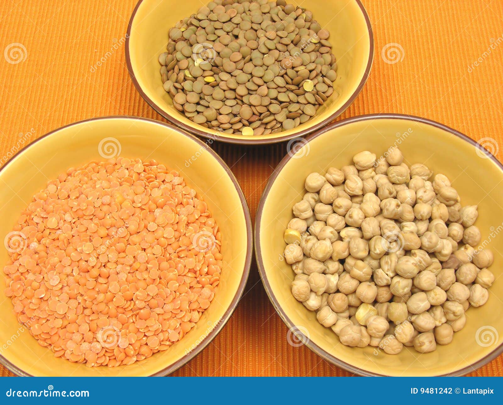 Garbanzos Lentils and Red Lentils Stock Photo Image of vegetarian