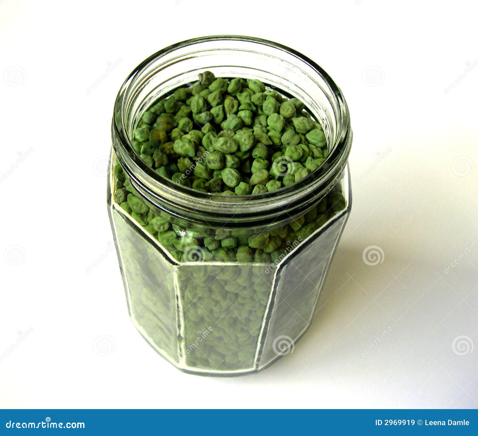 Garbanzos Verdes En Botella Grande Imagen de archivo Imagen de