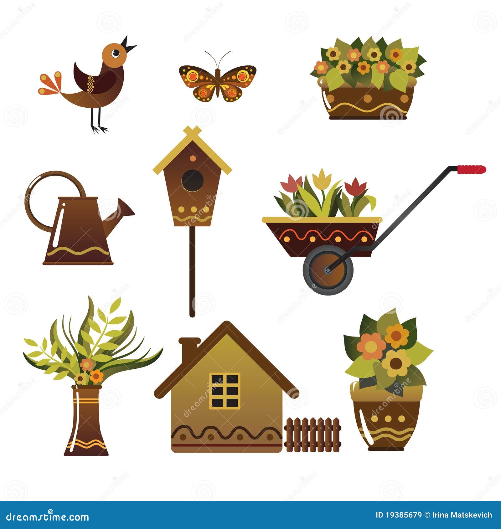 Download Clipart Flowers Brown Royalty-Free Stock Illustration