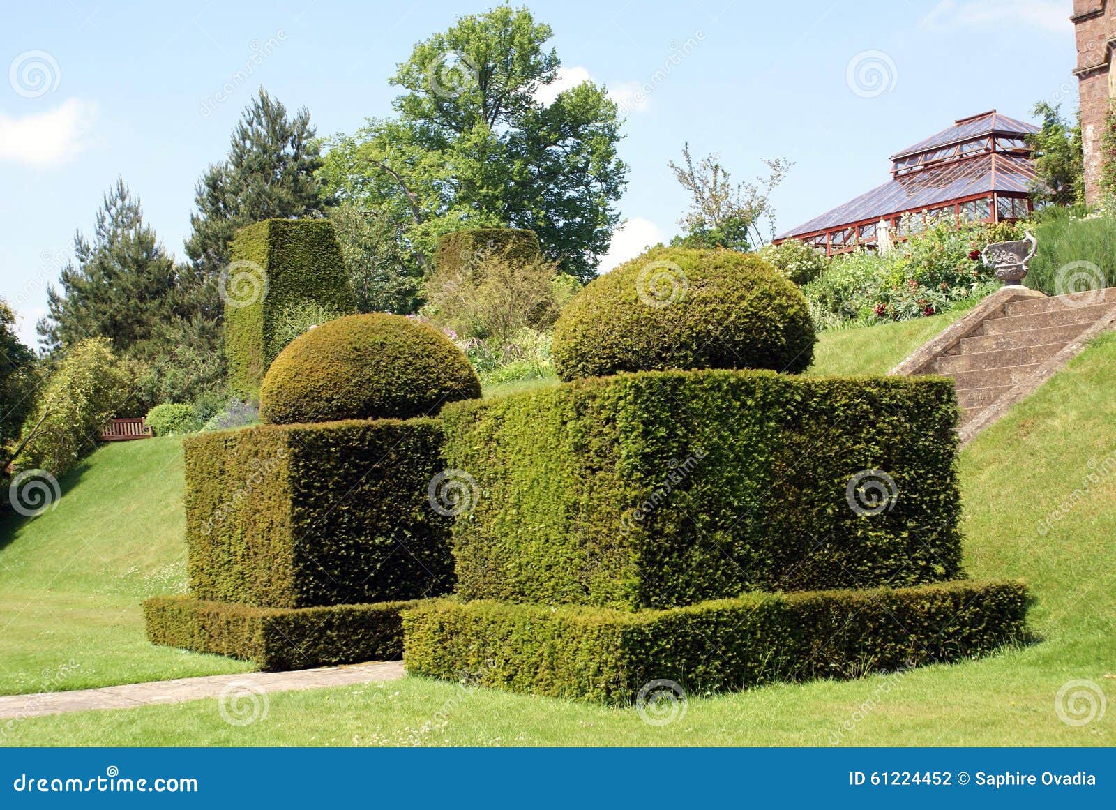 Garden Art. Garden Design. Topiary Trees Stock Photo Image of natural