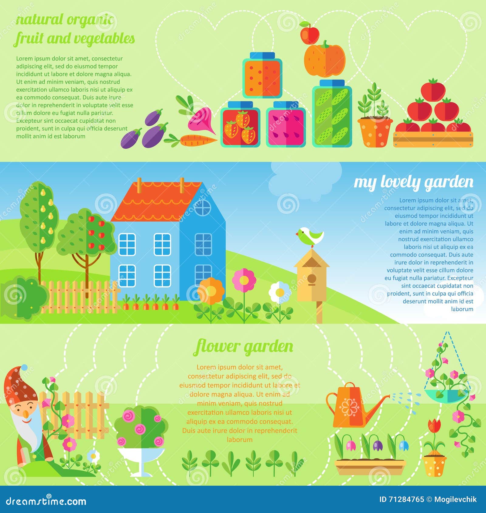 Garden Banner Set stock vector. Illustration of design 71284765