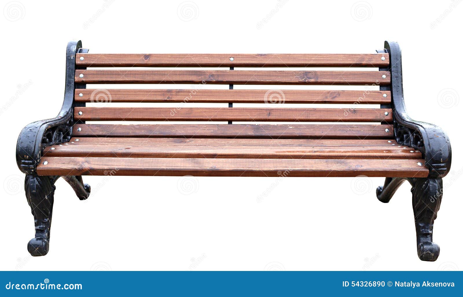 Garden Bench Isolated White Background Stock Photo - Image 