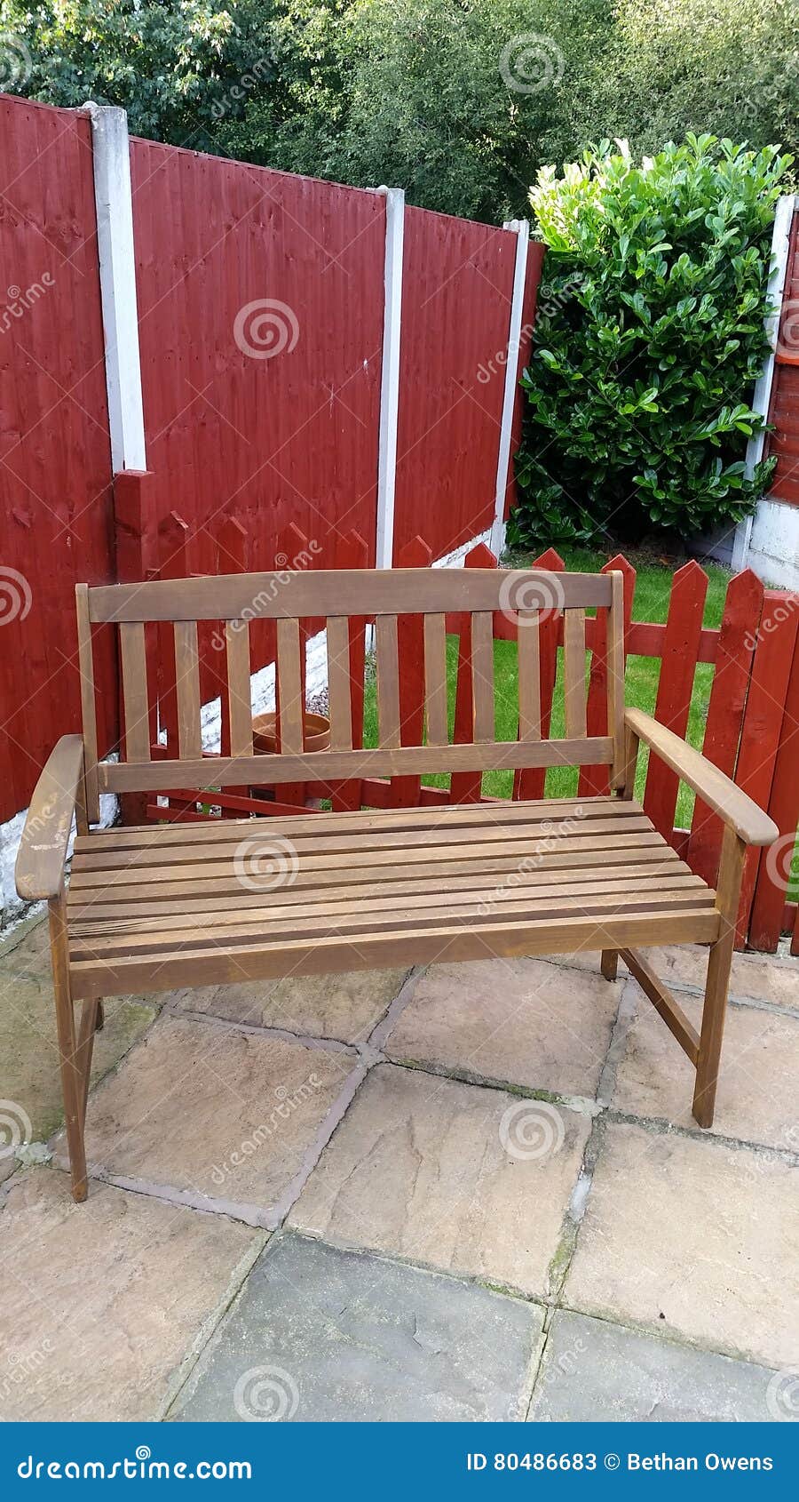 Garden bench stock image. Image of home, green, wooden 80486683