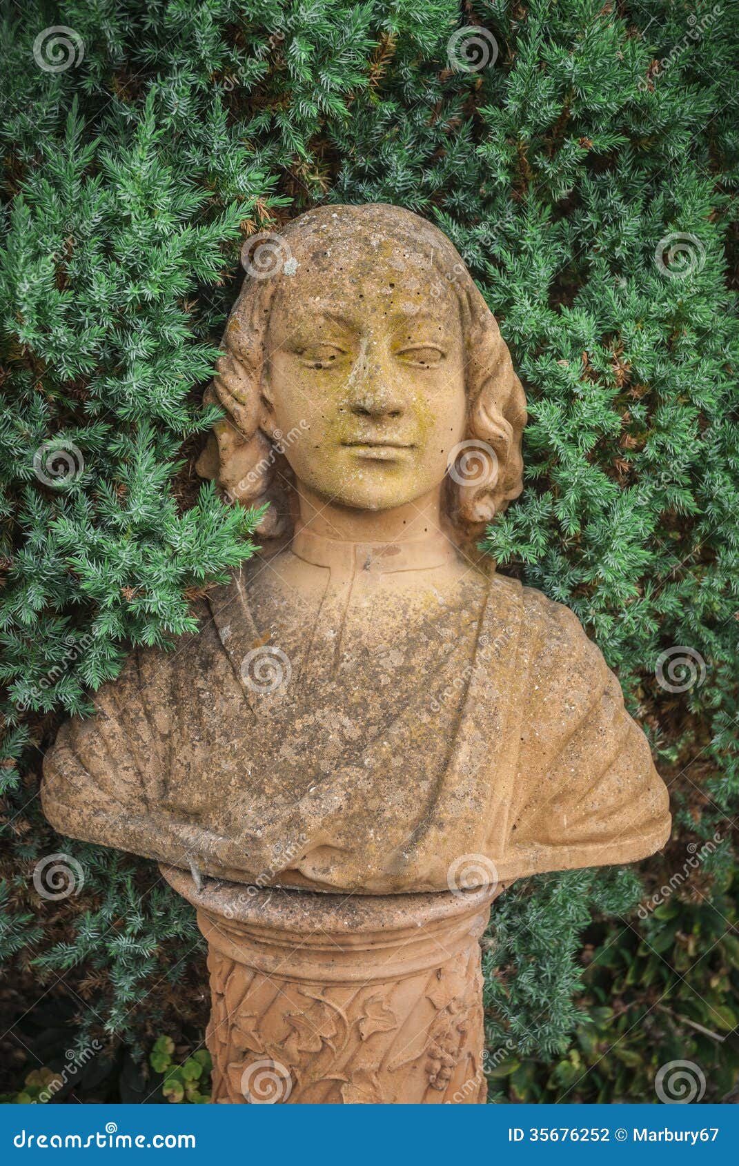 Garden Bust stock photo. Image of erosion, stone, garden 35676252